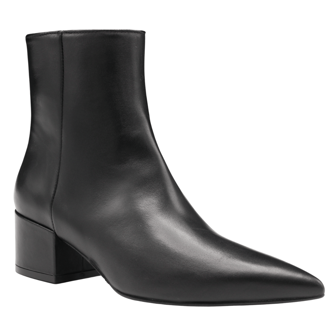 Mividia Fran Heeled Bootie, Black Leather – alternate view