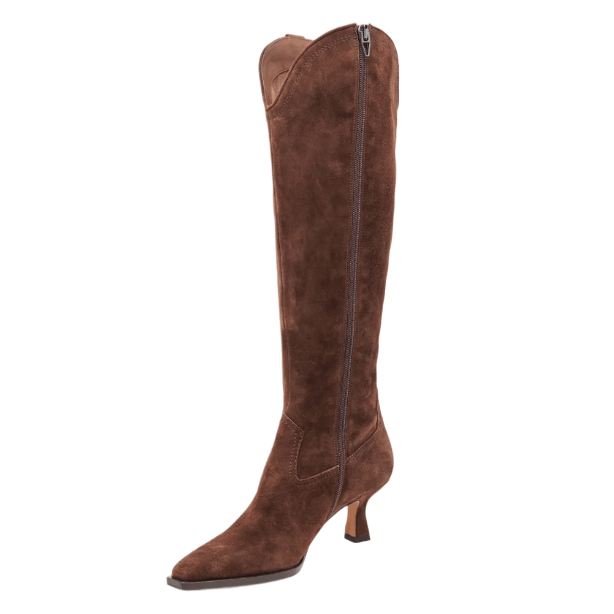 dark brown suede