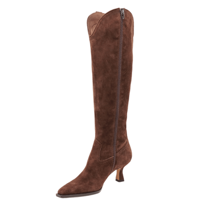 dark brown suede