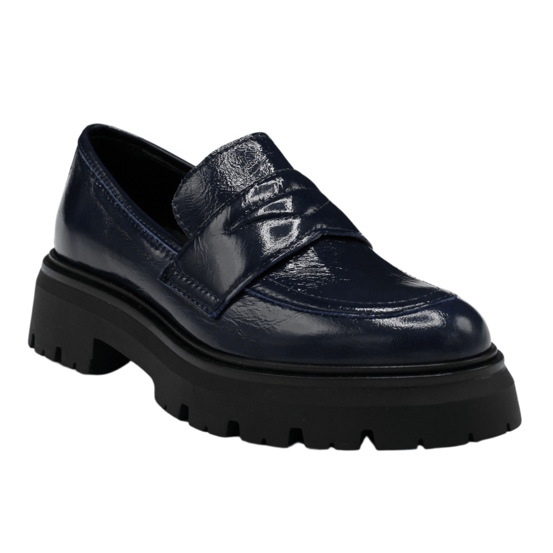 Gianluca Pisati Nina Loafer, Navy Patent – alternate view