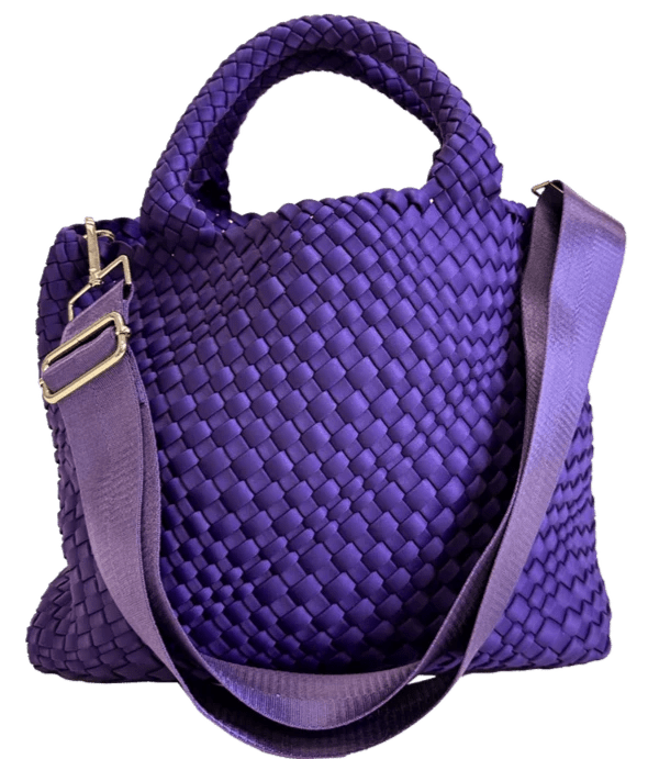 Lilly Navy | Woven Neoprene Tote