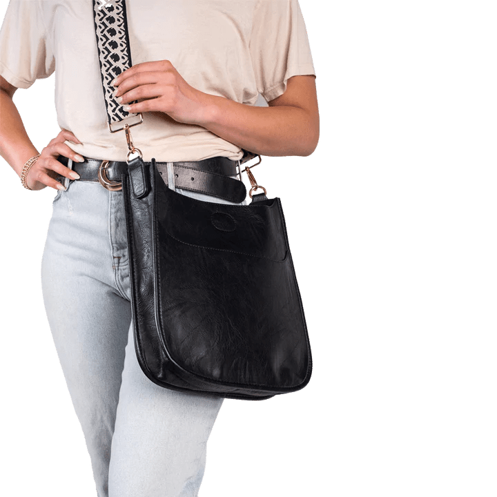 Classic Vegan Leather Messenger Bag