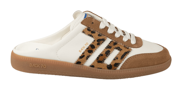 Easter in White Leopard Backless Sneakers | Women's Shoes by BACK