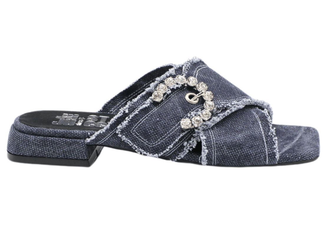 M397 Denim Heeled Slide