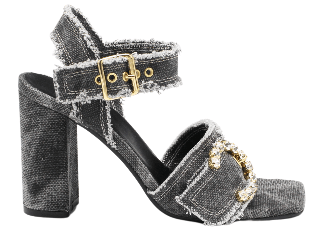 M284 Denim Heeled Sandal